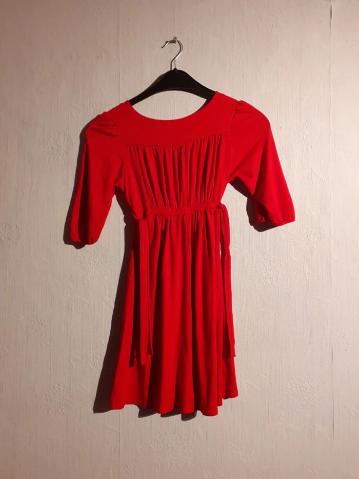 Blouse rouge mi longue S - photo numéro 3