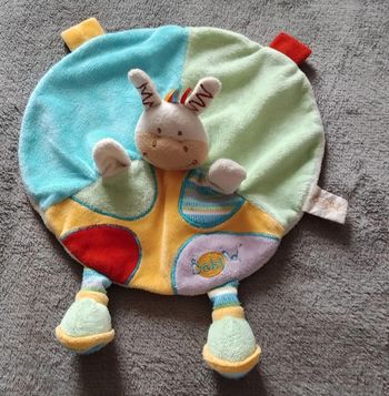 Doudou rond plat  marionnette zebre - Baby Nat