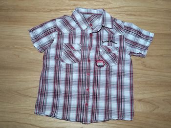 Chemise manches courtes à carreaux rouge