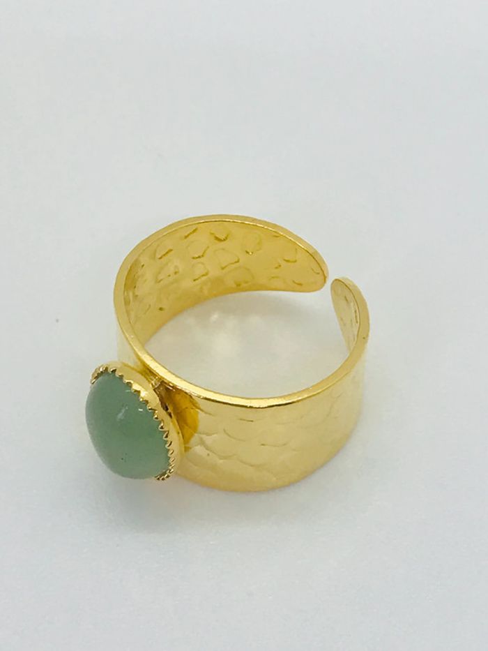 Bague ajustable pierre aventurine - photo numéro 3