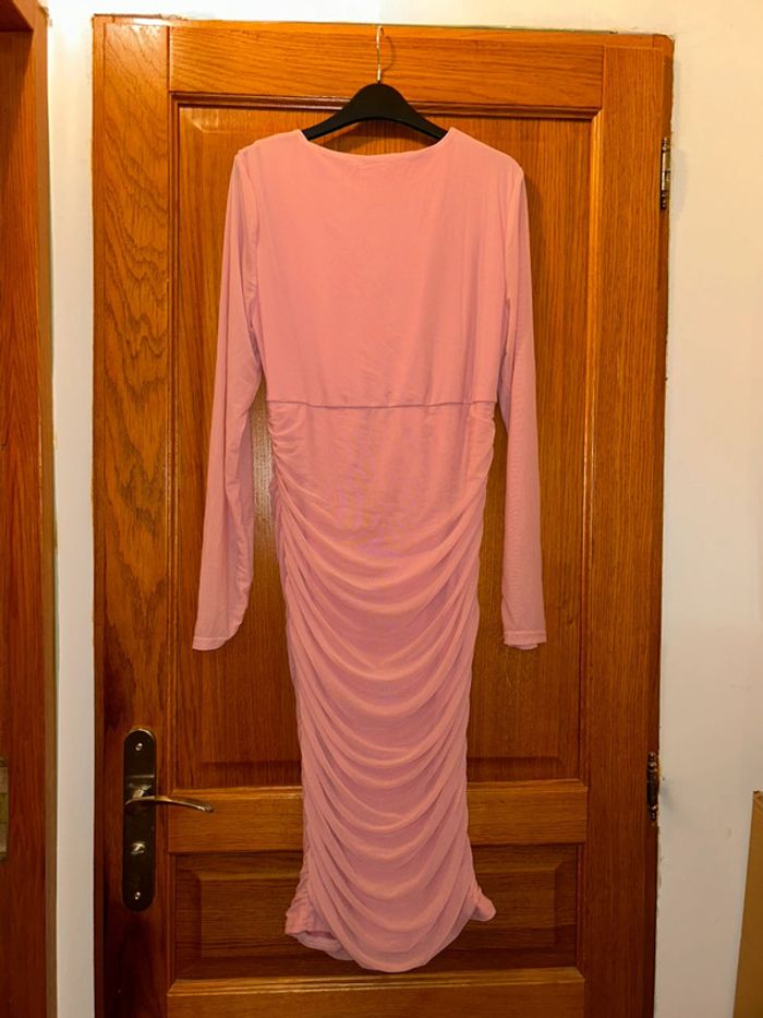 Robe plissée de grossesse rose - photo numéro 5