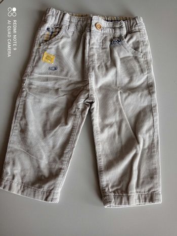 Pantalon sergent major taille 12 mois gris clair