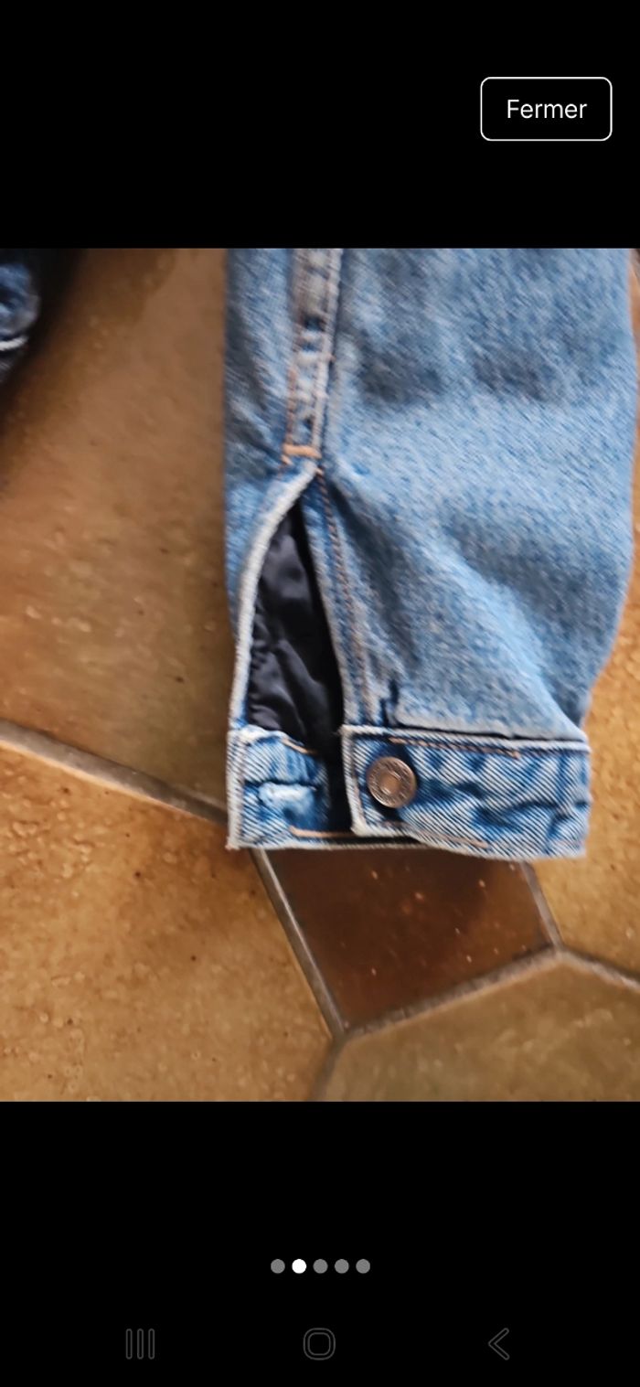 Veste en jean de qualité, col en cuir pour homme Levi's taille XL - photo numéro 2