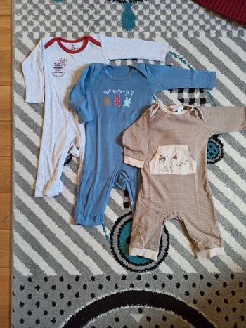 Lot de 3 grenouillères ML - Taille 9 mois