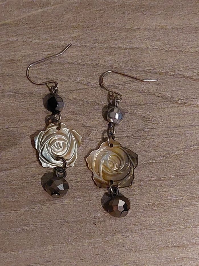 Boucles d'oreilles en nacre naturelle
