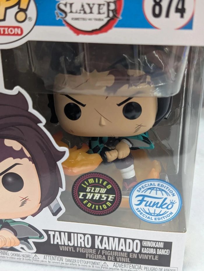 Funko Pop! Demon Slayer Tanjiro Kamado Glow Chase 874 sous Sleeve - photo numéro 3