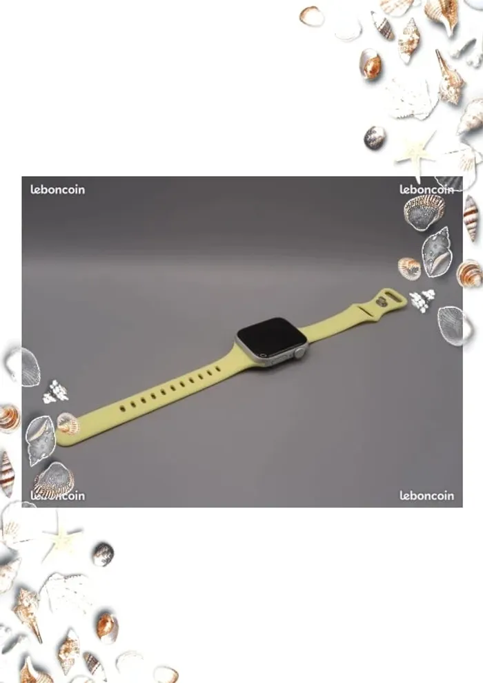 Bracelet en silicone pour montre  SE 8 7 6 5 pour boitier 38 40 41 bracelet silicone jaune - photo numéro 4