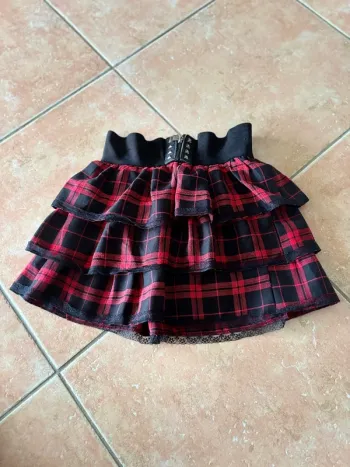 Jupe carreaux rouge noir