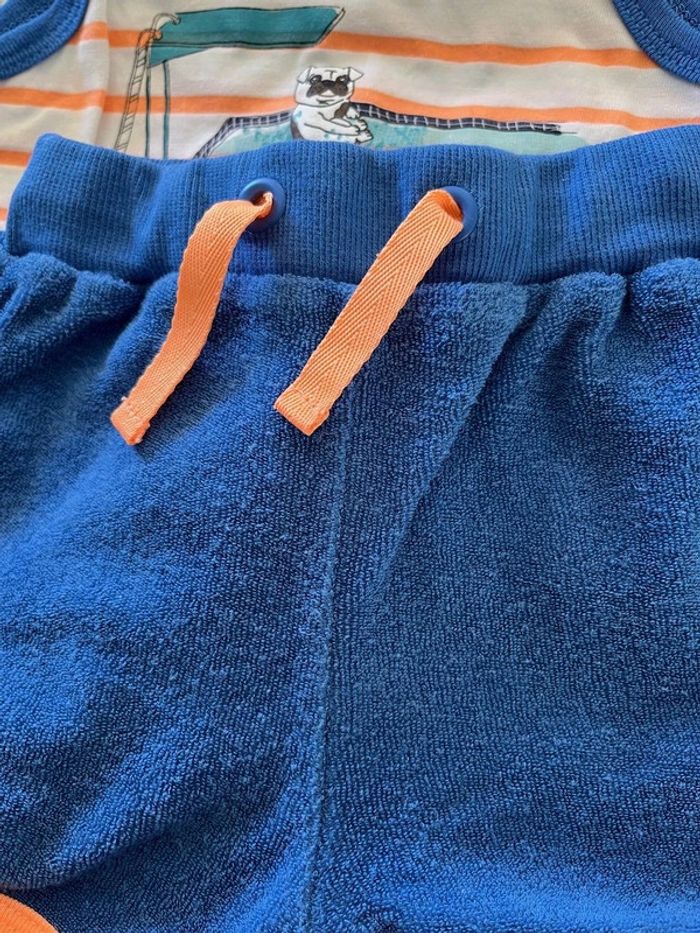 Ensemble d’été bleu et orange fluo - Sergent Major 6 mois (68cm) - photo numéro 5