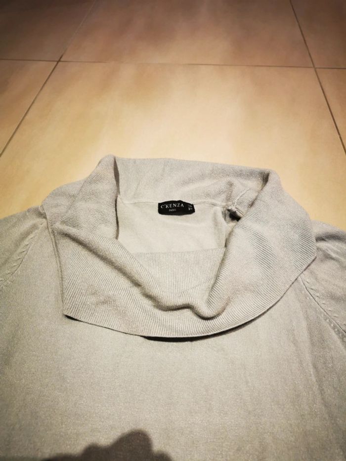 Pull grand col gris - photo numéro 2