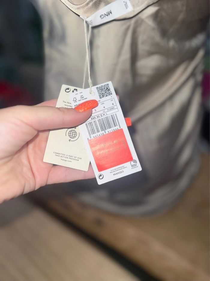 Robe d’été mango femme taille S beige satinée neuve soirée sexy avec étiquette 36 été - photo numéro 5