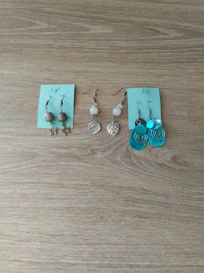 Lot de 3 paires de boucles d'oreilles fantzisie
