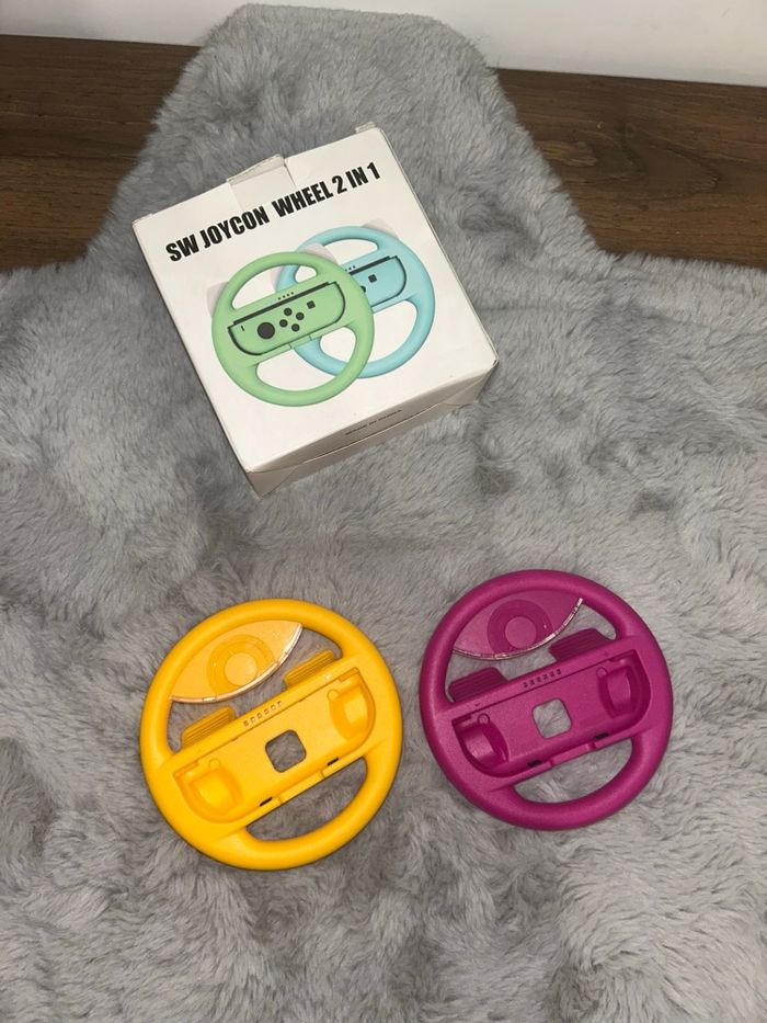 Volant pour joy-con Switch - jaune et violet