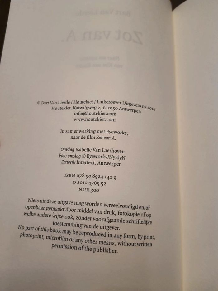 Boek Zot van A. Bart Van Lierde - photo numéro 7