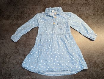 Robe à manches longues en jean bébé fille 12/18 mois comme NEUVE