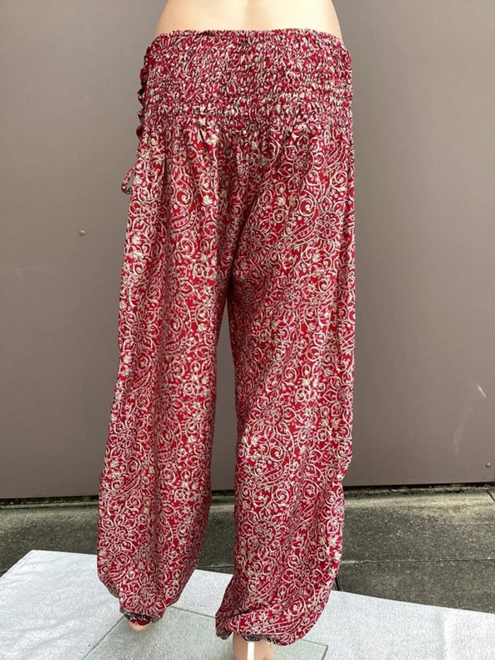 Pantalon léger rouge taille M – style bohème chic, excellent état - photo numéro 4