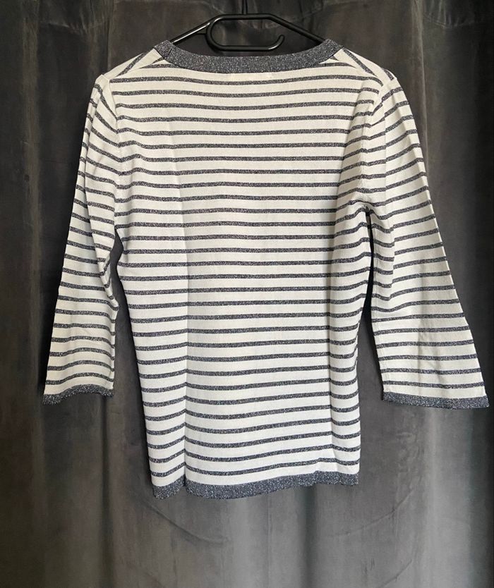 Pull fin et léger marinière manches 3/4 - photo numéro 4