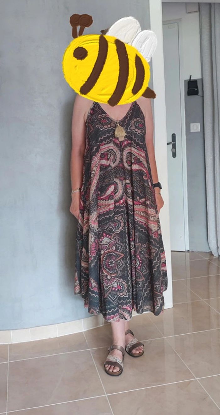 Robe bohème longue motif cachemire - photo numéro 5
