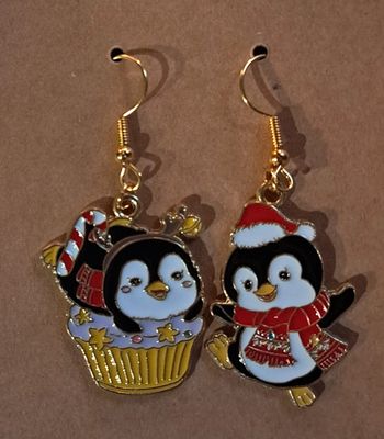 Boucles d'oreilles pingouin de Noël