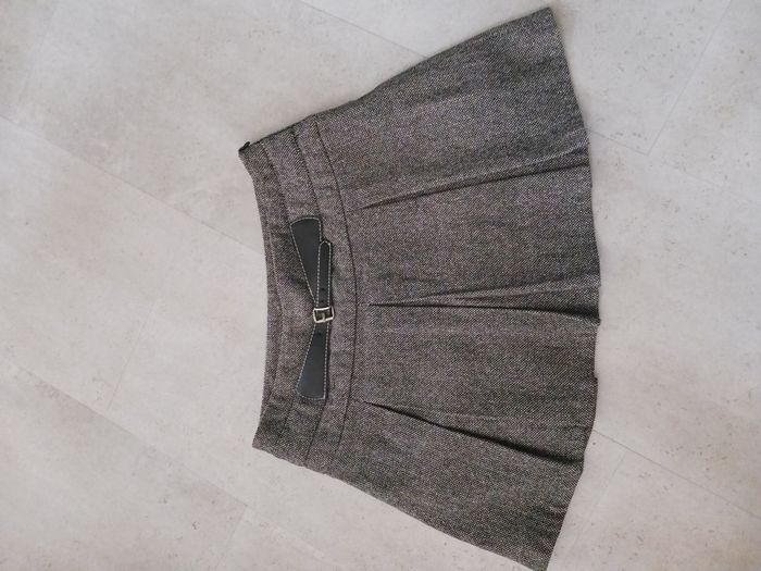 Jupe courte chinée noire Taille 38 Camaieu