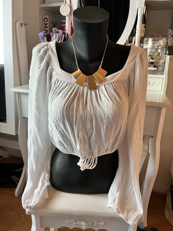 Blouse blanche fluide bohème Primark T36 TBE 🕊️