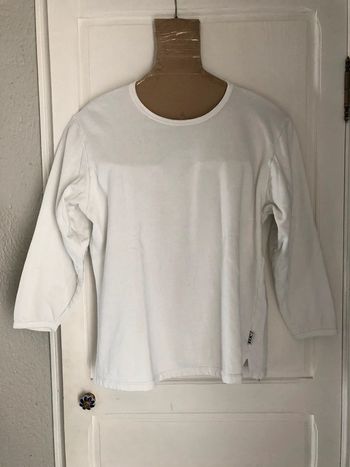 BB23- Sweat-shirt blanc en coton T 46-48 NEUF