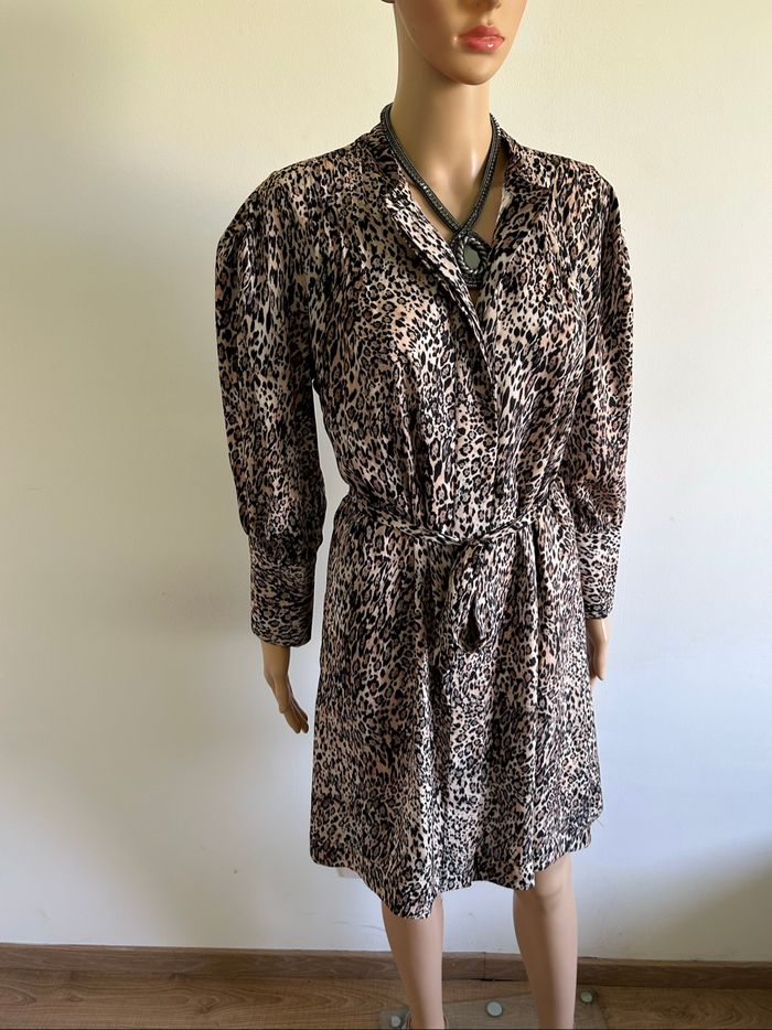 Robe léopard neuve à manches longues Kocca taille XS - photo numéro 2