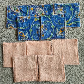 10 lingettes lavables 12x12 cm 