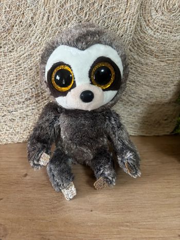 Doudou paresseux boo marron blanc paillette ty