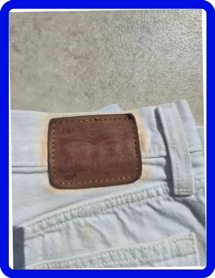 Short Levi's 501 W36 FR46 Blanc Femme Women #SHO1 - photo numéro 3