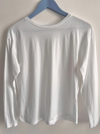 T-shirt blanc à manches longues Mango taille S en 100% coton