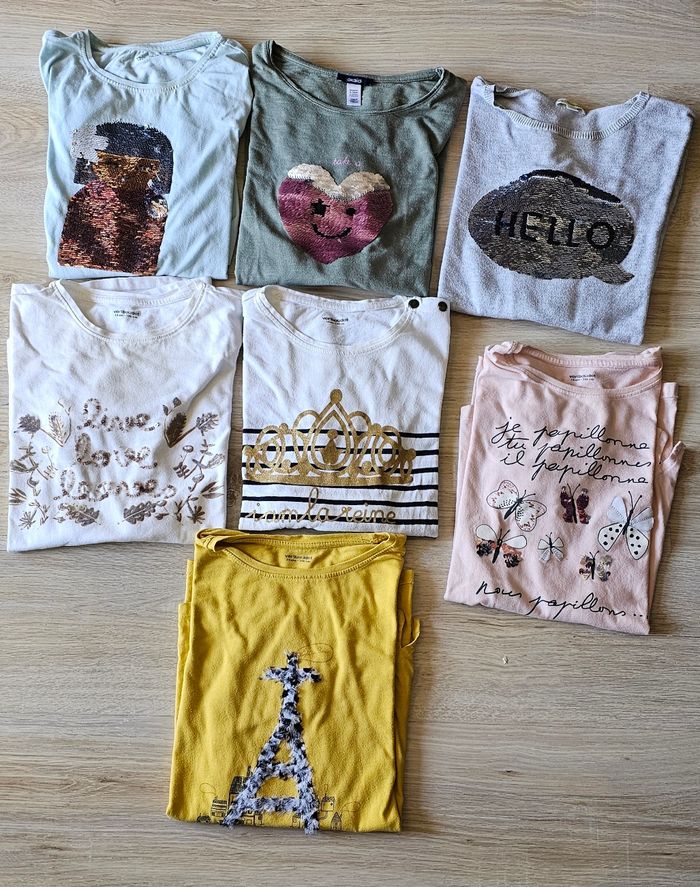 Lot tee-shirts manches longues  14 euros