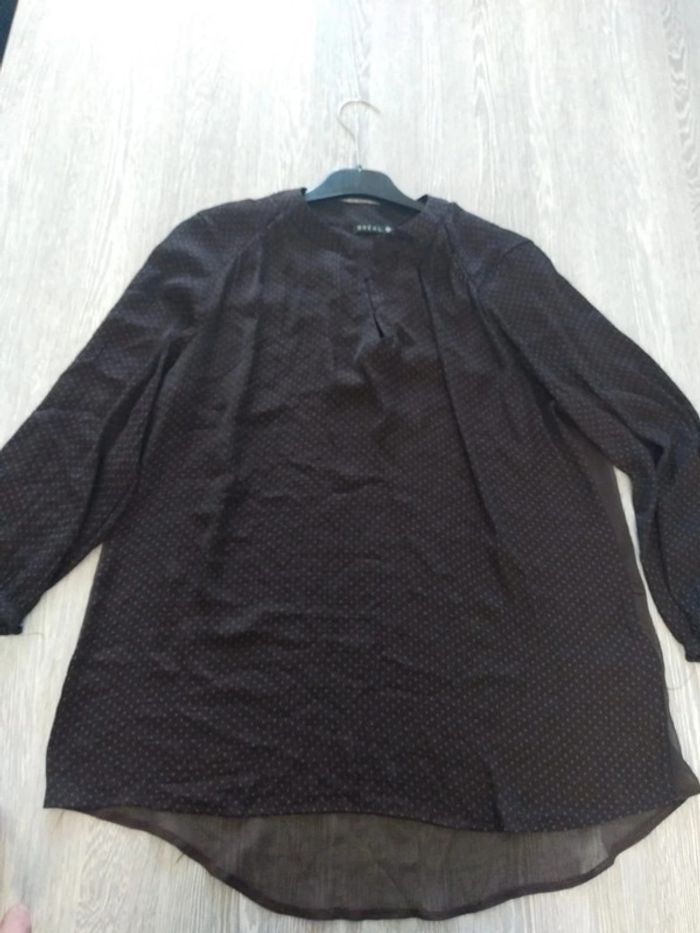 Blouse breal manches 3quart marron taille 42 - photo numéro 2