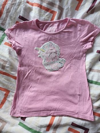 Tee-shirt MC rose 8 ans Motif licorne