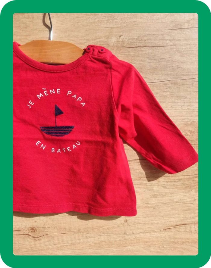 Tee shirt manche longue Rouge TAO 9 mois - photo numéro 3
