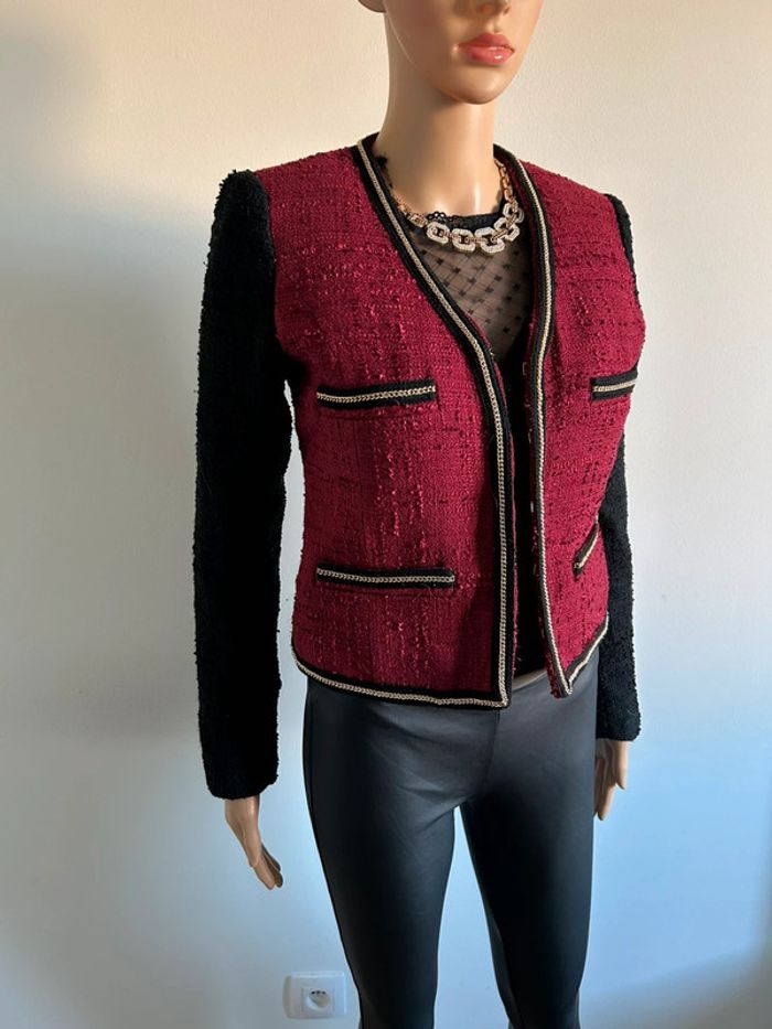Blazer rouge et noir Mango taille S TBE - photo numéro 2