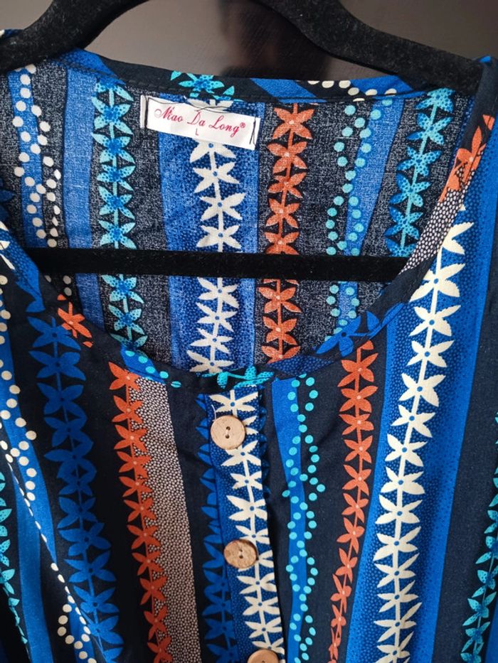 Robe bleue fluide et légère TailleL40 - photo numéro 4