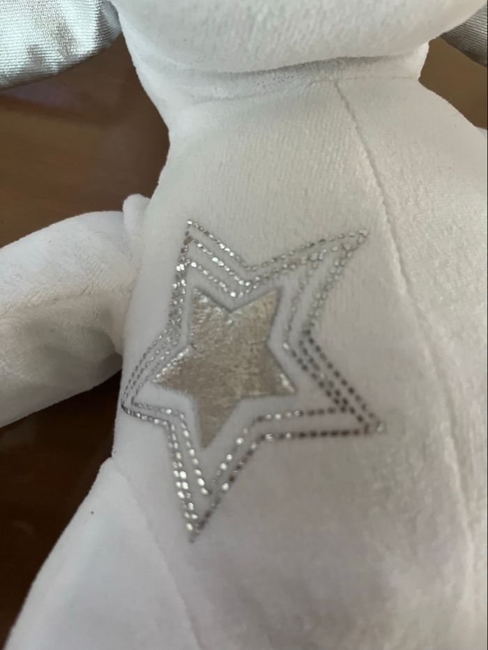 Peluche chien blanc/gris DOUGLAS NEUVE - photo numéro 3