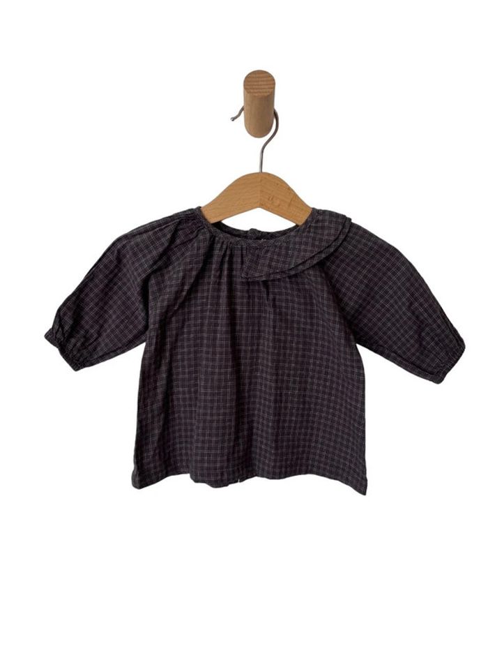 Ensemble couleur taupe, à carreaux fins - Kitchoun 3 mois (60cm) - photo numéro 2