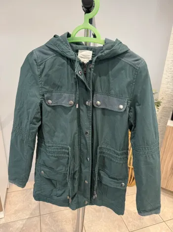 Manteau parka bleu/vert cache cache