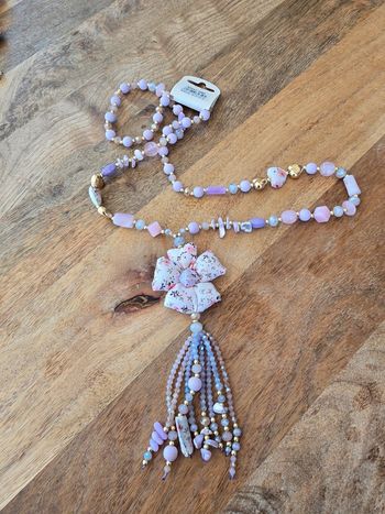 Collier boheme fleur Rose