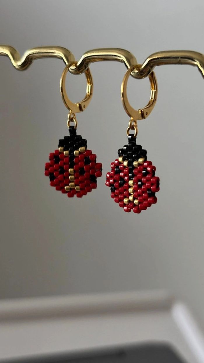 Boucle d'oreille Coccinelle - photo numéro 2
