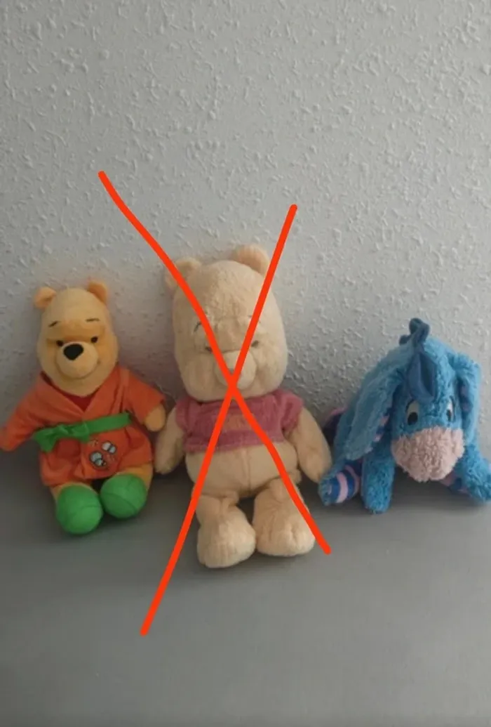 Lot de 2 peluches Winnie l'ourson