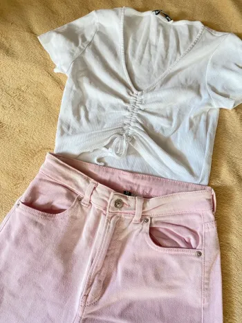 Crop top ajustable blanc taille XS