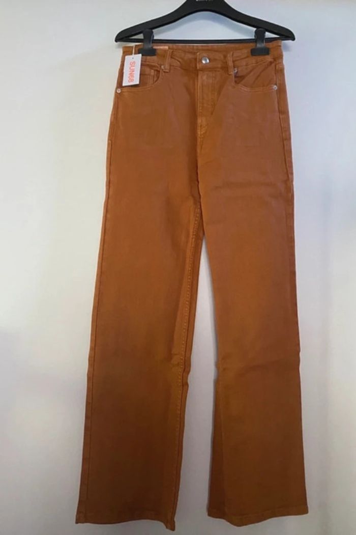 Pantalon Jean Sun68 coupe large coton taille 38 Neuf