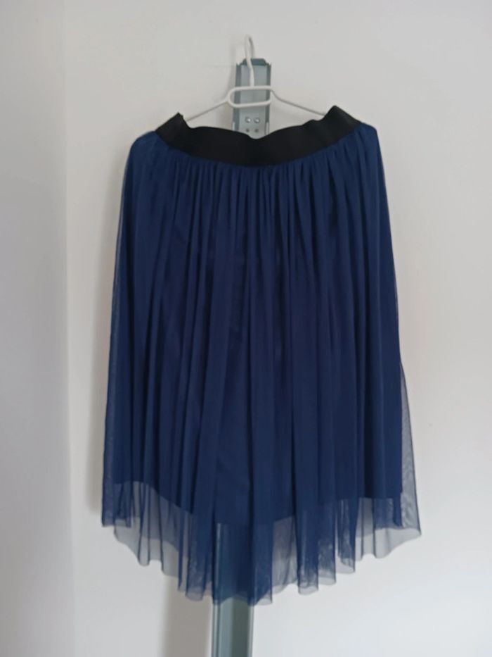 Jupe bleue mi-longue