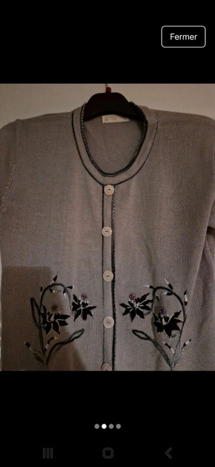 Joli pull à manches courtes vintage taille xl - photo numéro 2