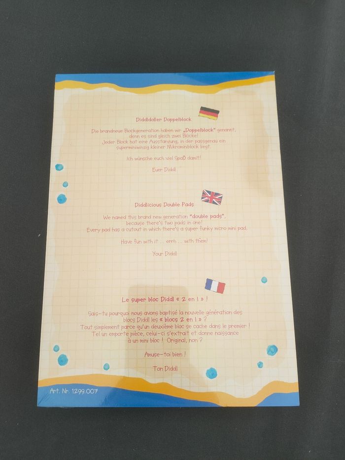 Bloc Diddl A5 neuf emballé blister OVP - photo numéro 2