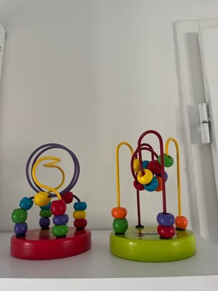 Lot 2 Bouliers en bois – Jeu éveil bébé - photo numéro 1