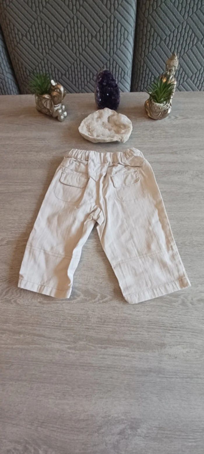 Pantalon écru classe 6 mois - photo numéro 2